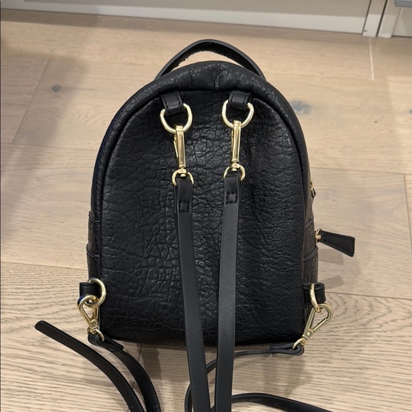 Zara Mini Black Leather Backpack - Picture 4 of 5